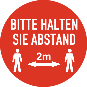 Bitte Abstand halten 2 Meter als Aufkleber