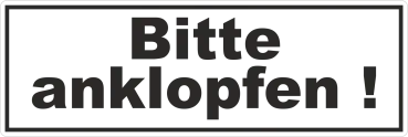 Türaufkleber bitte anklopfen