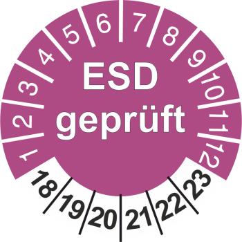 Prüfplakette ESD geprüft