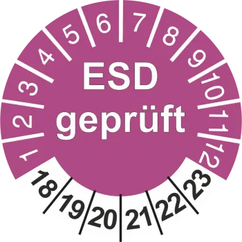 Prüfplakette ESD geprüft