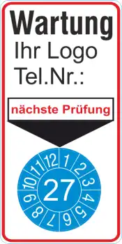 Grundplakette Wartung