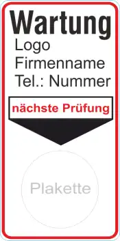 Grundplakette Wartung