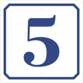 Hausnummer Historisch blau-weiß als Aufkleber