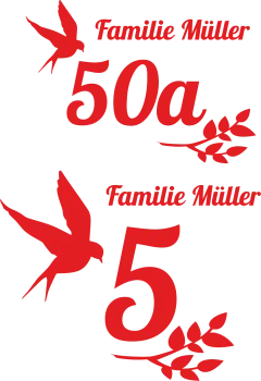 Hausnummernschild als Aufkleber