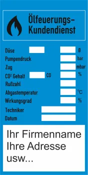 Wartungsaufkleber Ölheizung Kundendienst