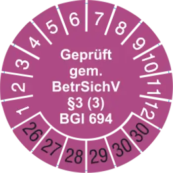 Geprüft gem. BetrSichV §3 BGI 694