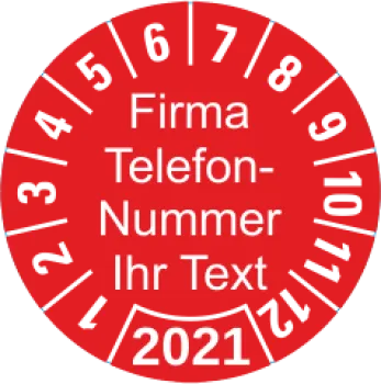 Individuelle Prüfplakette