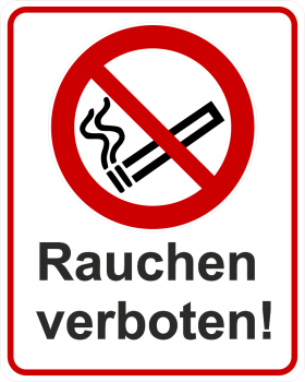 Rauchen verboten 20x 25 cm