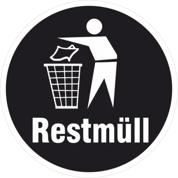 Recyclingaufkleber Restmüll Mülltrennung