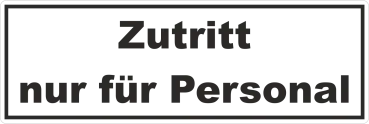 Türaufkleber nur für Personal