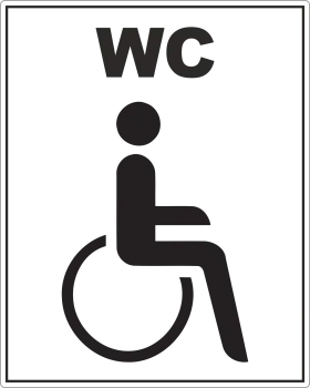 Aufkleber Behindertentoilette mit Piktogramm