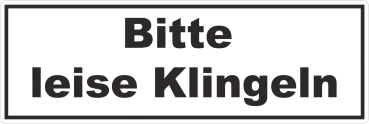 Türaufkleber bitte leise Klingeln