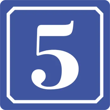 Hausnummer Historisch blau-weiß als Aufkleber