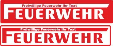 Aufkleber Freiwillige Feuerwehr mit Wunschtext Feuerwehraufkleber