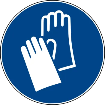 Handschutz benutzen Aufkleber