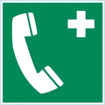 Notruftelefon Aufkleber 15x15 cm