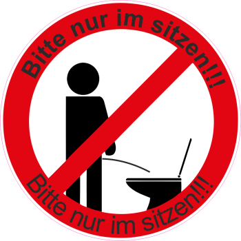 Bitte nur im Sitzen pinkeln Aufkleber