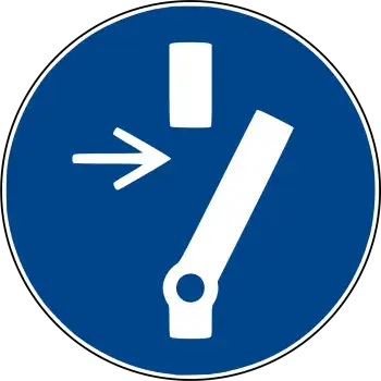 Vor Wartung oder Reparatur freischalten Aufkleber
