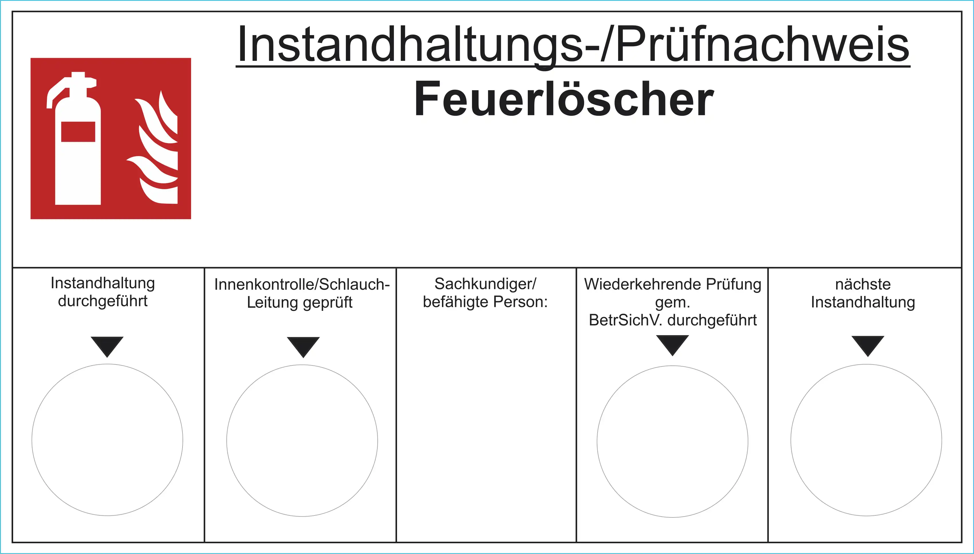 Instandhaltungsnachweis Wartungsaufkleber