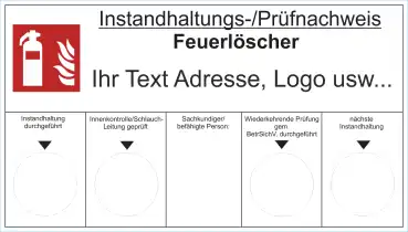 Wartungsaufkleber für Feuerlöscher