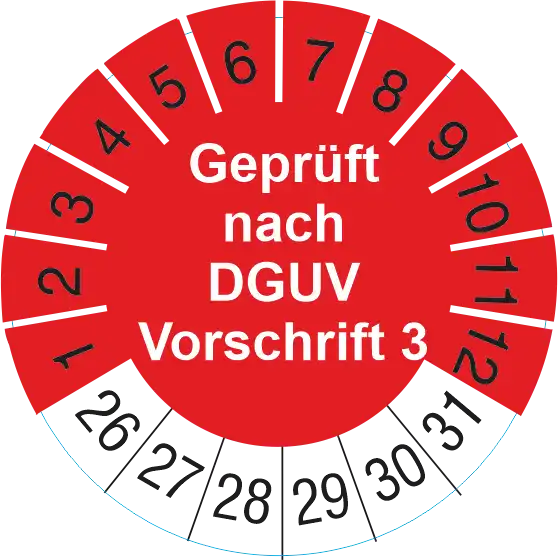 DGUV V3 Prüfaufkleber für elektrische Betriebsmittel