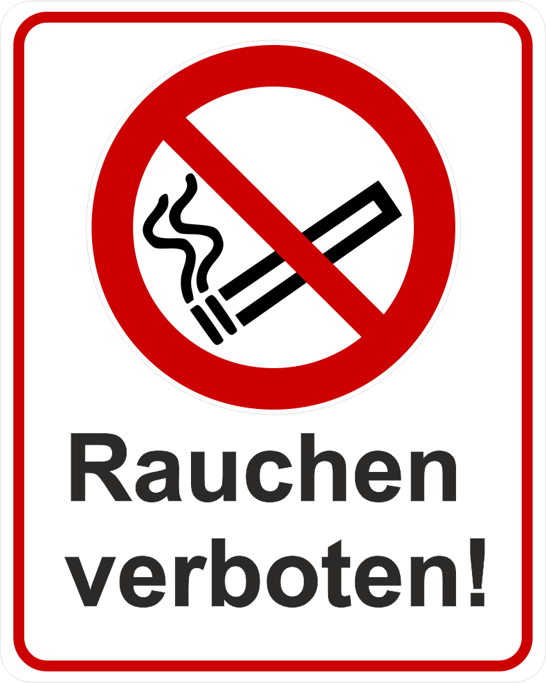 Nicht Rauchen Aufkleber Verboten Rauchverbot Nichtraucher 5cm transparent Glas 