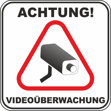 6 Stück Aufkleber 'Achtung Videoüberwachung' - 90x90 Mm, 5-sprachig, Kratz- & Wetterfest Für Draußen
