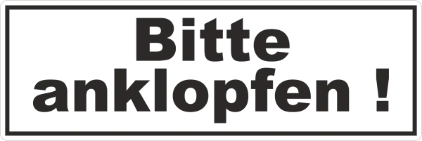 Türaufkleber bitte anklopfen