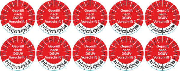 DGUV Vorschrift 3 Prüfplakette