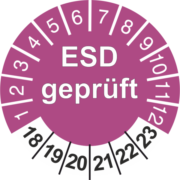 Prüfplakette ESD geprüft