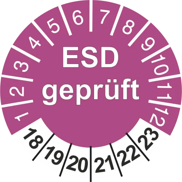 Prüfplakette ESD geprüft
