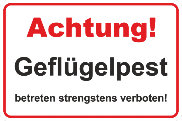 Achtung Geflügelpest als Aufkleber