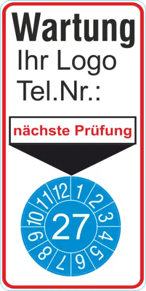 Grundplakette Wartung