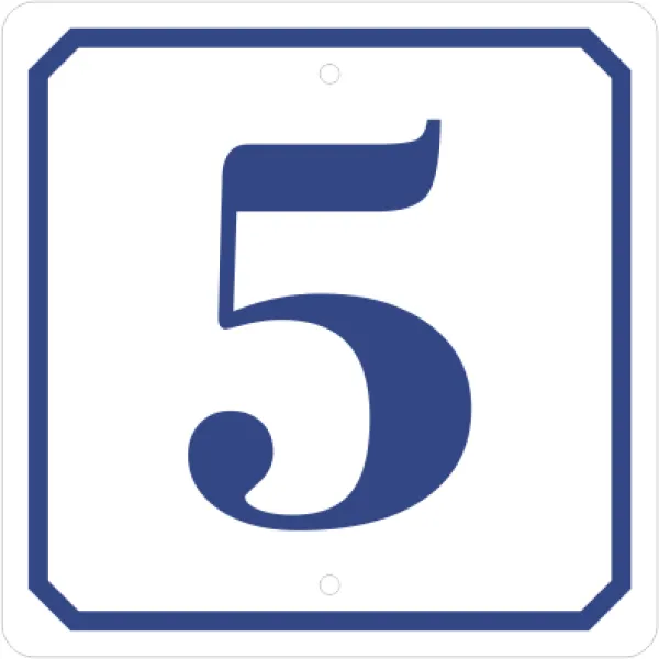 Hausnummer Historisch blau-weiß als Aufkleber