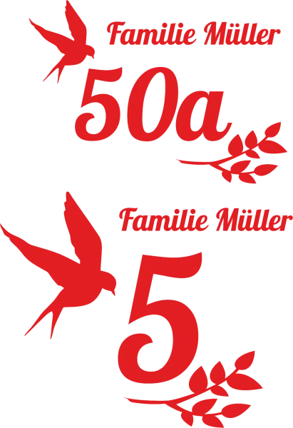 Hausnummernschild als Aufkleber