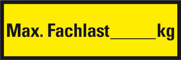 maximale Fachlast, Regalaufkleber