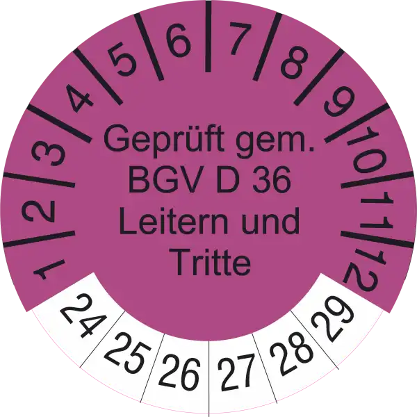 Geprüft gem.BGV D 36 Leitern und Tritte