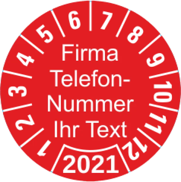 Individuelle Prüfplakette