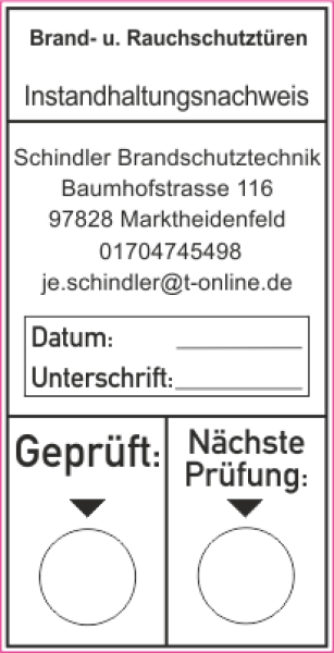 RWA Instandhaltungsnachweis