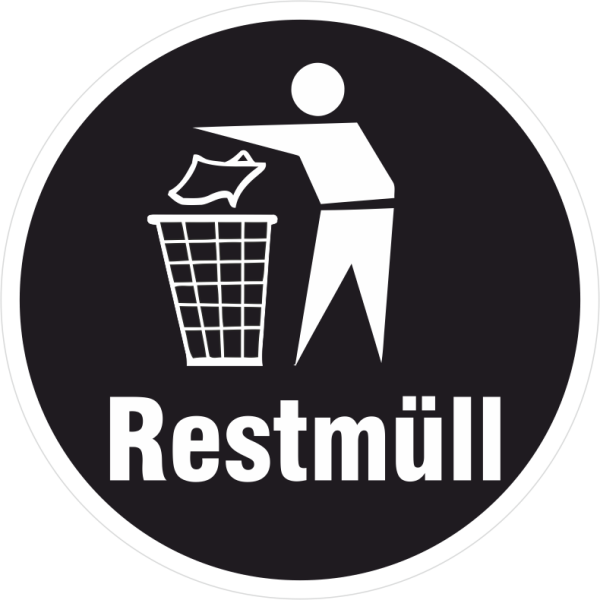 Recyclingaufkleber Restmüll Mülltrennung