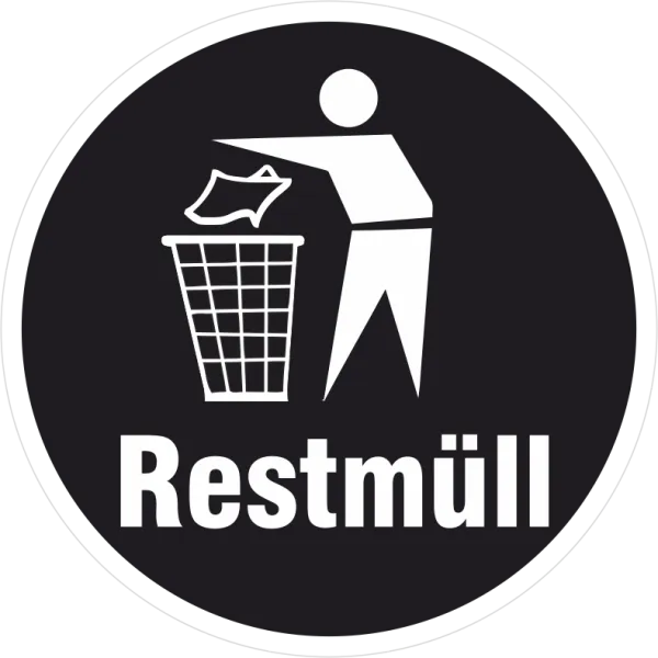 Recyclingaufkleber Restmüll Mülltrennung