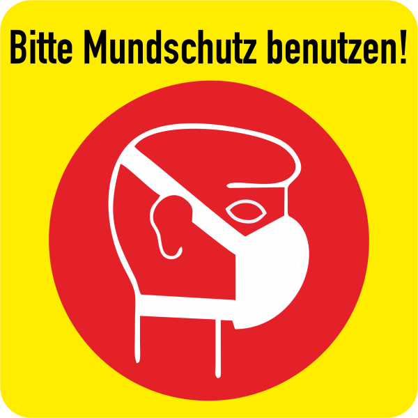 Aufkleber „HIER BITTE MUNDSCHUTZ TRAGEN“ – Ca. 9,5 Cm, PVC, Wetterfest, Selbstklebend, Für Tür Oder Schaufenster