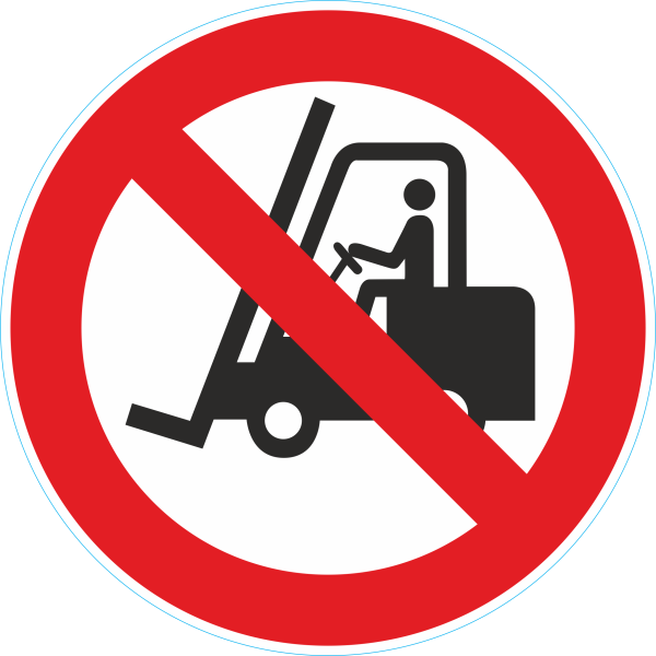 Für Flurförderzeuge Verboten