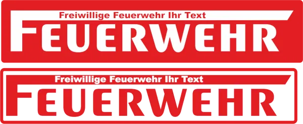 Aufkleber Freiwillige Feuerwehr mit Wunschtext Feuerwehraufkleber
