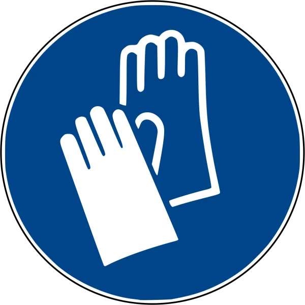 Handschutz benutzen Aufkleber