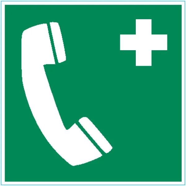 Notruftelefon Aufkleber 15x15 cm