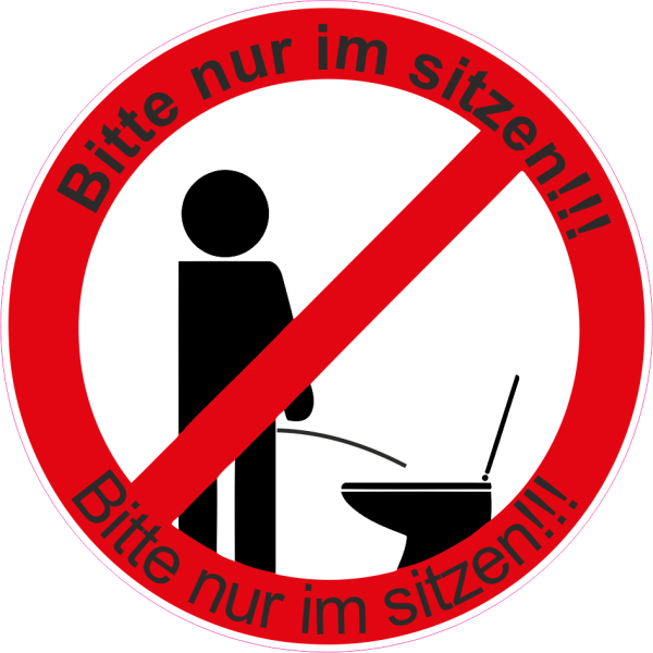 Bitte nur im Sitzen pinkeln Aufkleber