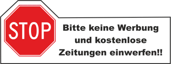 Keine Werbung Aufkleber 5x2 cm