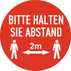 Bitte Abstand halten 2 Meter als Aufkleber