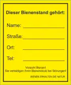 Info Aufkleber Bienenstand